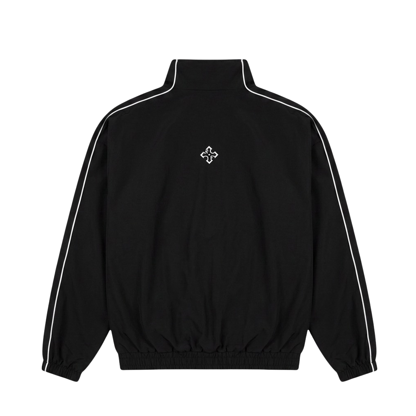 Baggy Fit Nylon Track Jacket - Black