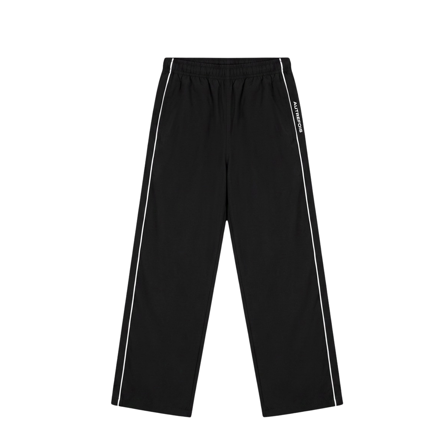 Baggy Fit Nylon Track Pants - Black