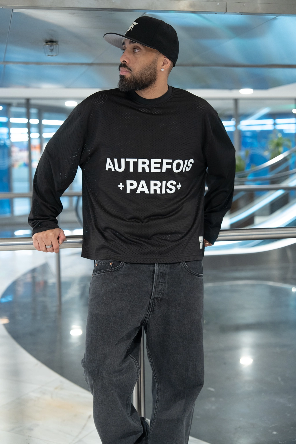 Boxy Oversized Jersey - Black
