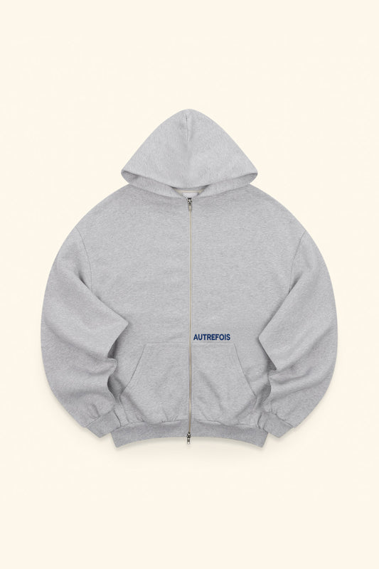 Autrefois - Zip Up Hoodie in Heather Grey