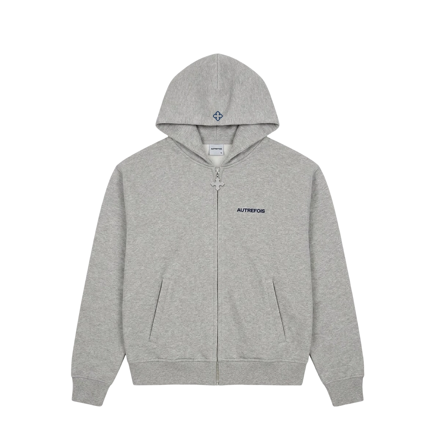 Grey Zip Hoodie - Cozy Boxy Relaxed Fit