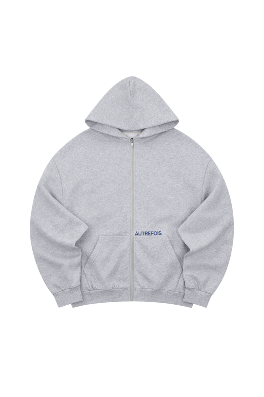 Autrefois - Zip Up Hoodie in Heather Grey