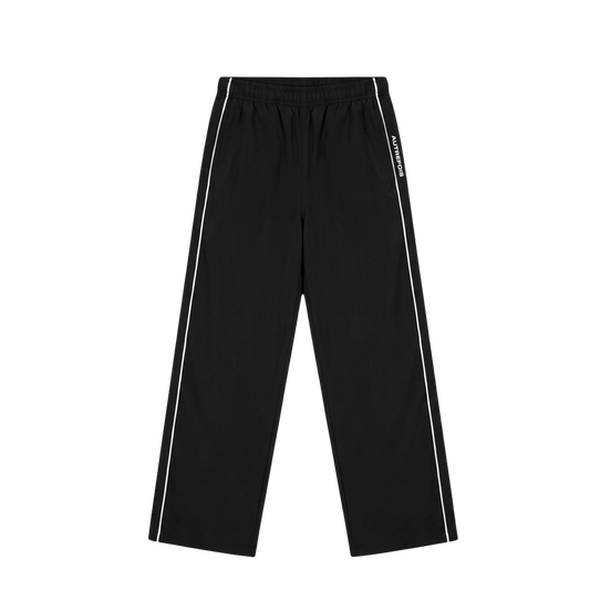 Baggy Fit Nylon Track Pants - Black