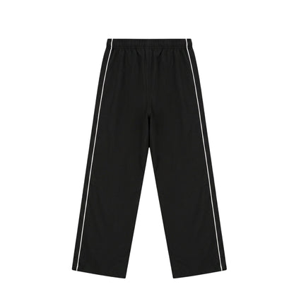 Baggy Fit Nylon Track Pants - Black